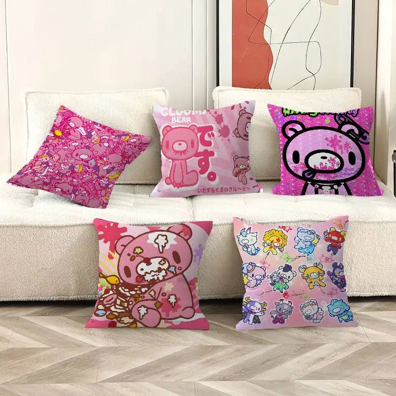 Cartoon G-Gloomy Bear Maple Design Cushion Cover Happy Autumn Harvest decor Holiday Decorati Pillow Cover