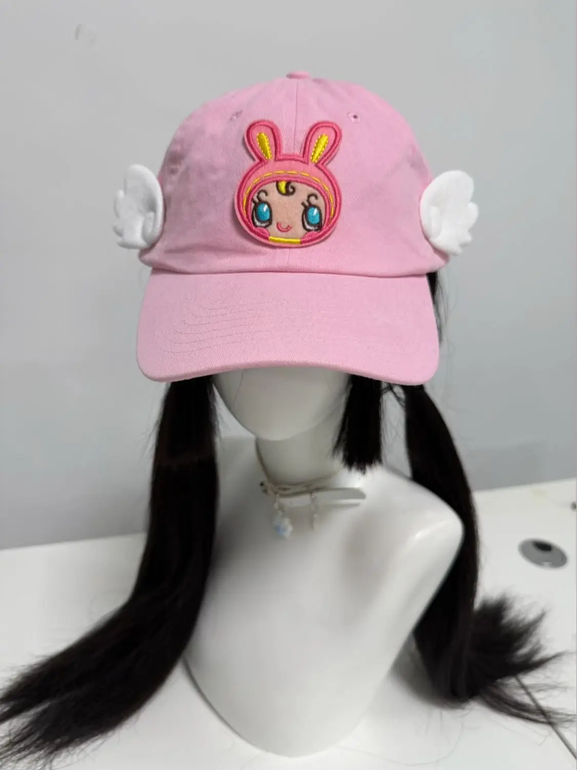 Japanese Cartoon Embroidery Angel Wings Patchwork Cute Baseball Cap Sweet Girl Pink Peaked Cap Y2k Accessories Hats for Women