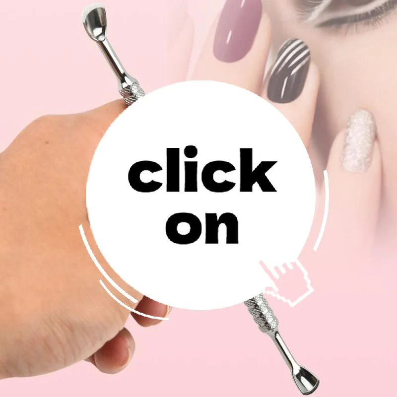 الفولاذ المقاوم للصدأ انتهازي للبشرة المزدوجة الوجهين على شكل مزدوجة نهاية نام أظافر رافع مزيل المتقلب مسمار الفن أدوات العناية #1