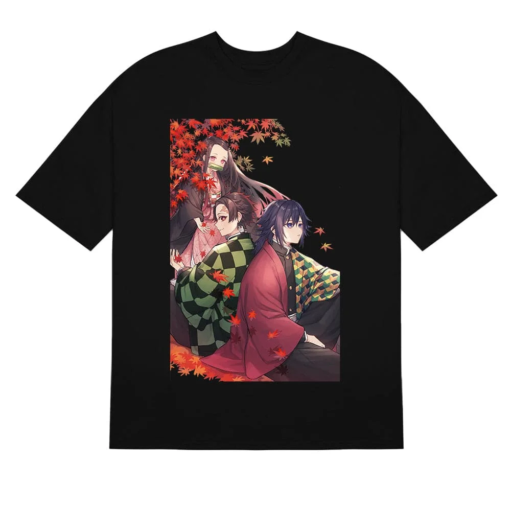 Demon Slayer Autumn Trio T-Shirt - Tanjiro, Nezuko, and Giyu