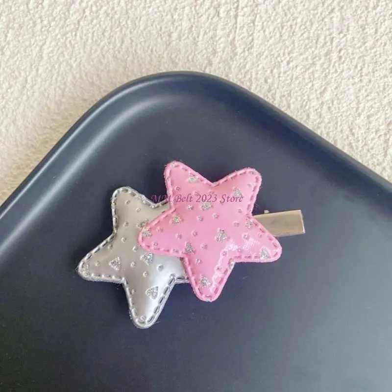 49ME البسيطة الترتر ستار Y2K على غرار القلب اليدوية لطيف دبابيس غطاء الرأس دبوس الشعر البسيطة