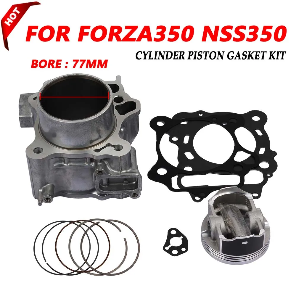 

Motorcycle Scooter 77mm Cylinder Kit Piston Ring Gasket for Honda Forza350 Forza 350 NSS350 2019-2023 Accessories 12100-K1B-T00