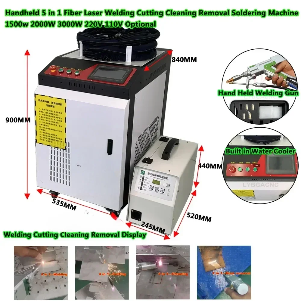 5In1 Welding Cutting Cleaning Rust Handheld Laser Machine For BWT/Raycus 3KW 2KW 1KW Spot Welder for Metal Steel Battery