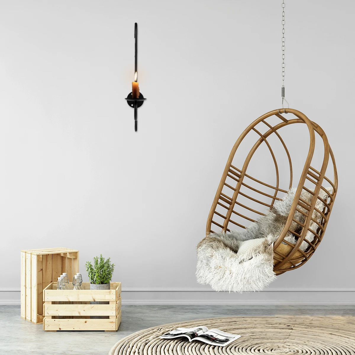 

Wall Hanging Holder Modern Candlestick Iron European Style Home Decor Metal