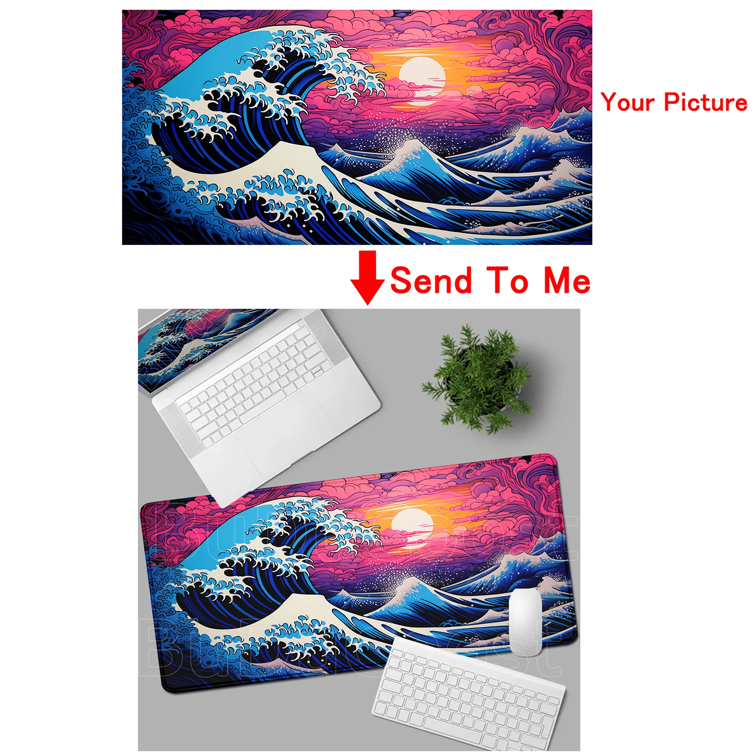 Alfombrilla de ratón de goma personalizada DIY, alfombrilla protectora grande para oficina, 120x60cm, PC, portátil, decoración de escritorio, alfombrilla antideslizante para ratón, accesorios para juegos