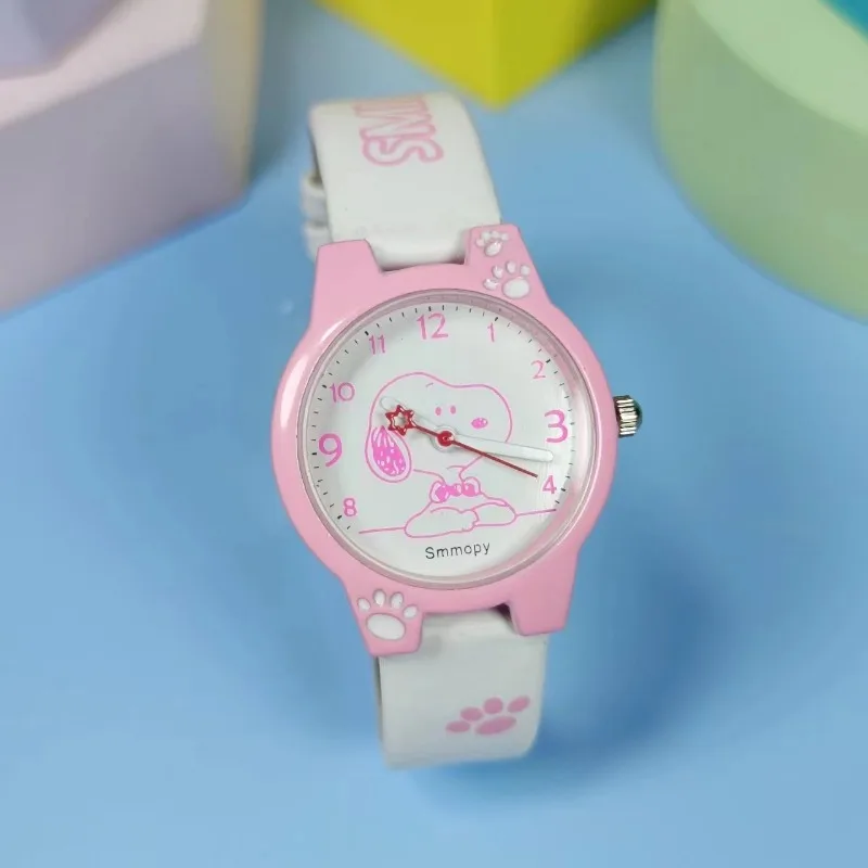 Snoopy-reloj electrónico redondo para niños y niñas, cronógrafo con imagen de animación de dibujos animados, bonito, informal, a la moda, regalo de vacaciones