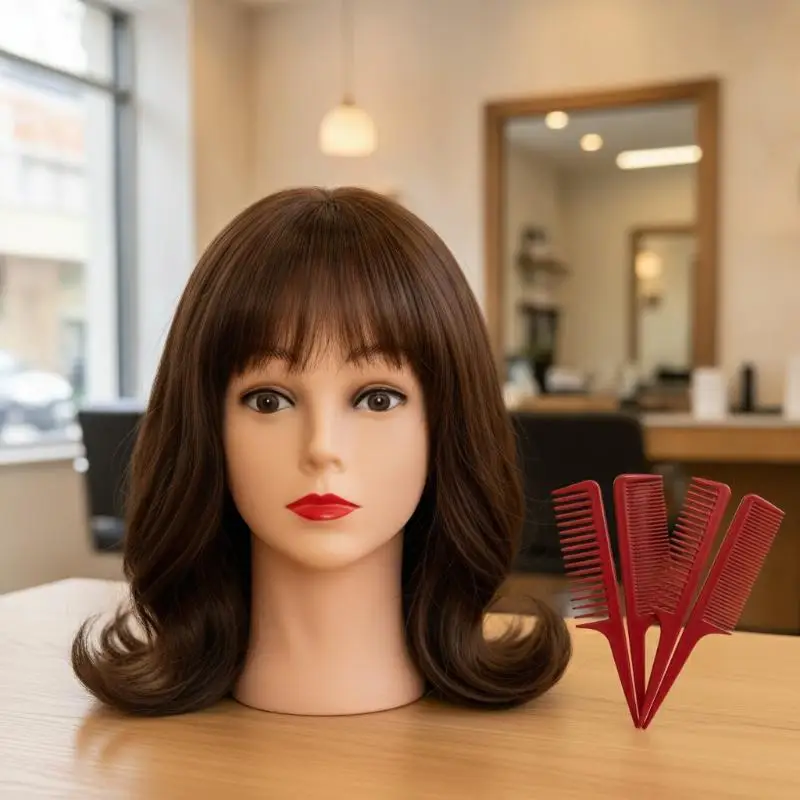 [T] Professional Makeup Doll Head Bald Manikin Model For Making Wigs Styling Caps Hairdressing Hat Headwear Display Stand