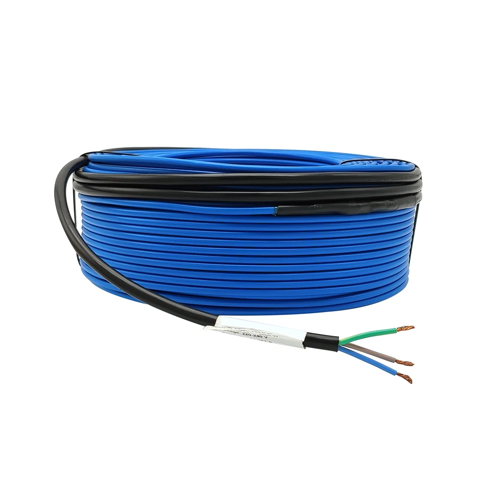 AC200~240V  20w/m Heating Cable 5~150m/lot Max 50~80C Warm Wire for Underfloor Heating Roof Driveway Snow Melting with Cold Wire
