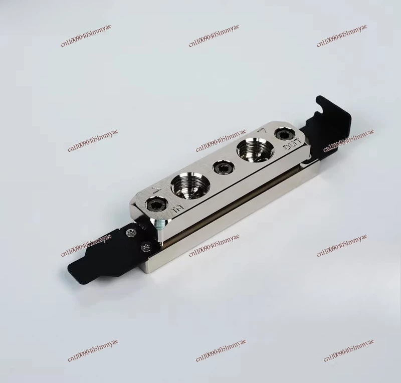 Water-cooled PCI adapter board, single-slot PCI baffle, through-board water injection head
