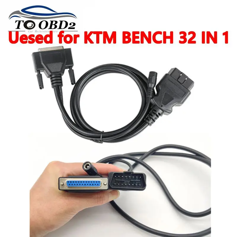 

Удлинительный кабель OBD2 используется для KTM BENCH 32 в 1, гнездовой разъем DB25pin к 16-контактному разъему OBD2 + кабель питания постоянного тока