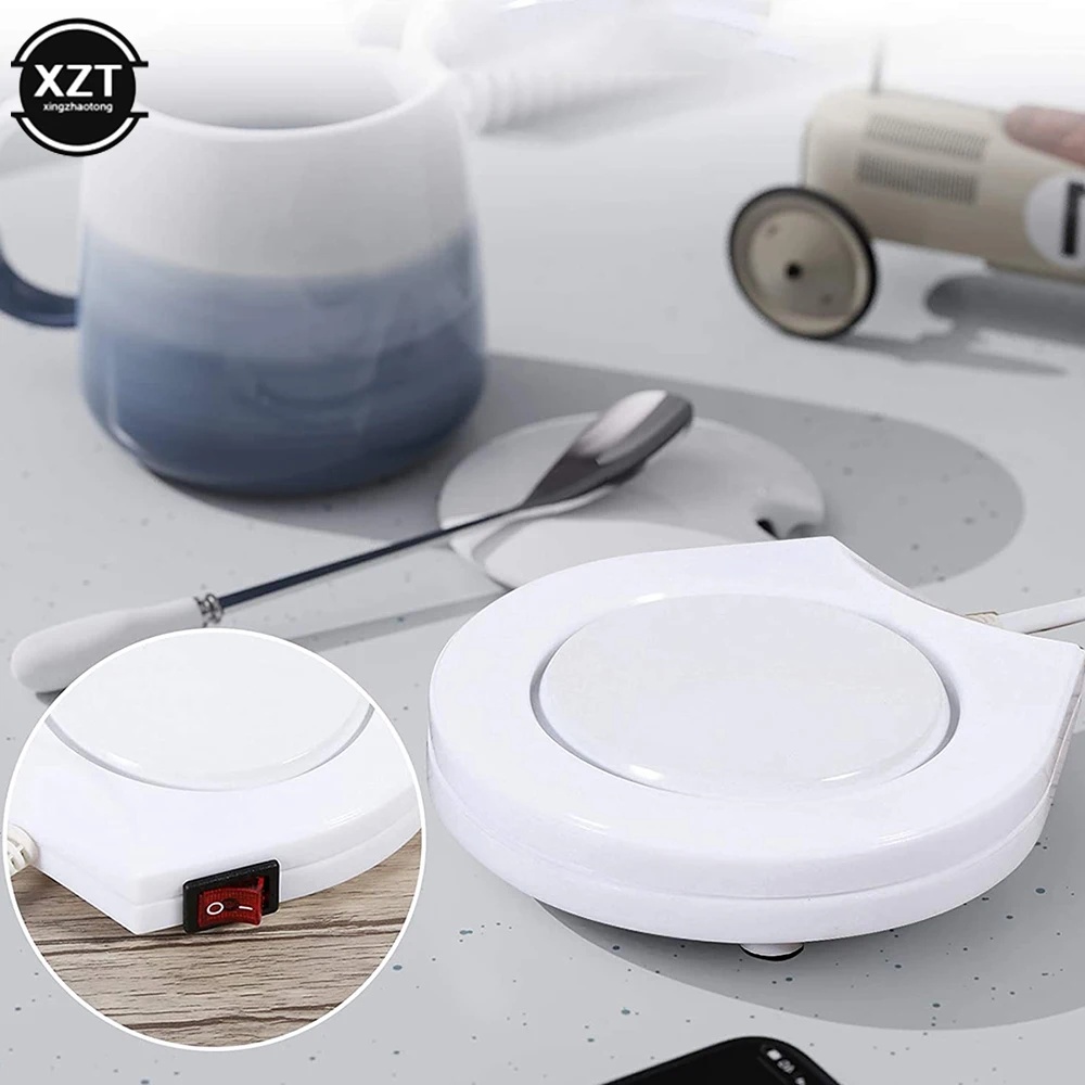 Calentador de tazas eléctrico portátil, posavasos para café, leche, 220V, único, blanco