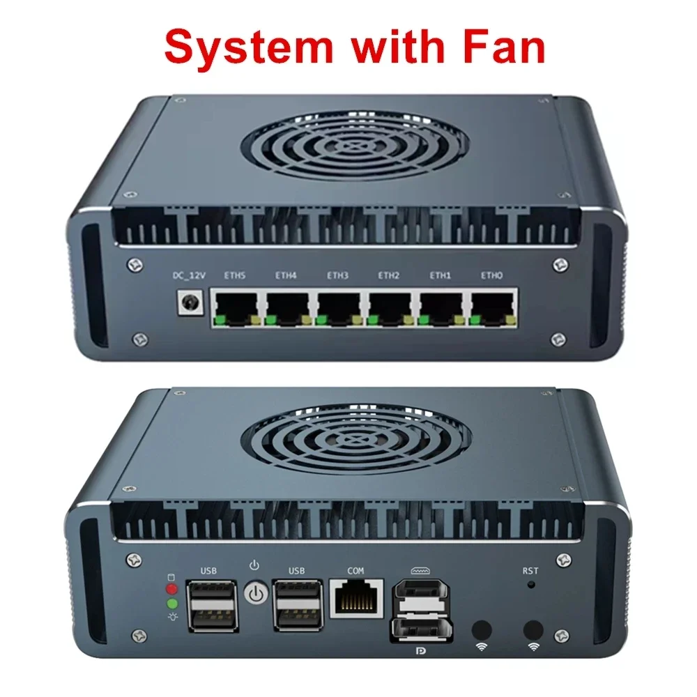 6x2.5G i226-V Intel N100 Firewall Appliance Mini PC DDR5 Max 16GB 2xM.2 NVMe Industrial Computer pfSense Router OPNsense Proxmox