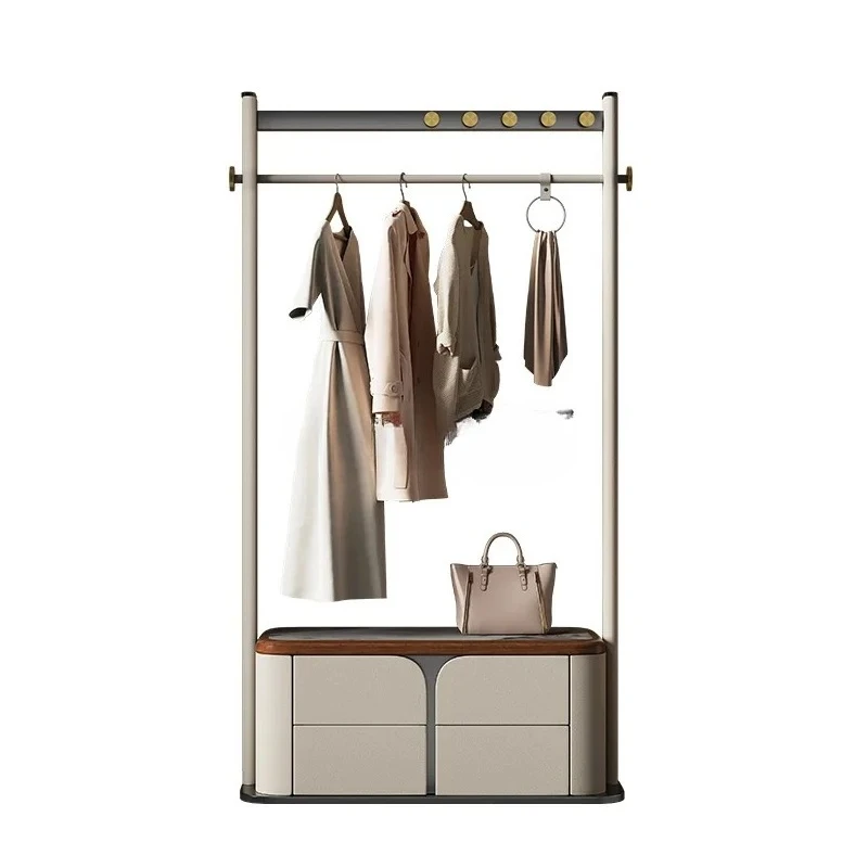 

D80 Italian minimalist floor solid wood coat rack rack storage high-end light luxury hanger