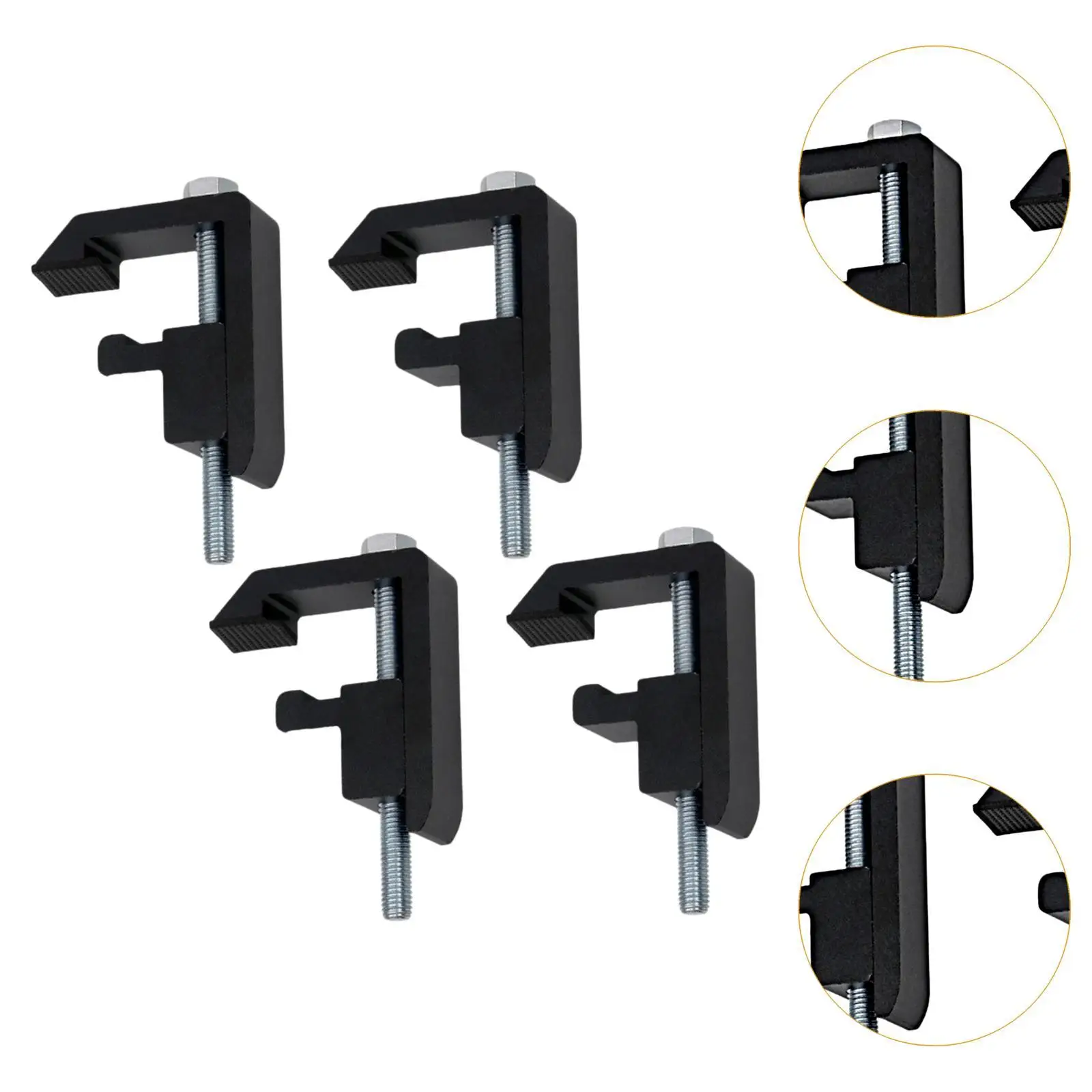 Practical Rail System Mounting Clamp Black Aluminum Alloy Bracket for Vehicle Shell Utility Track
