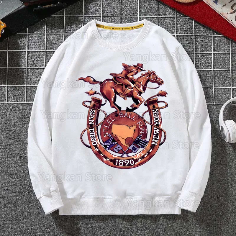 

JOJO Bizarre Adventure Steel Ball Run Hoodie Sweatshirts Pullover Harajuku Men's Hoodie Streetwear Casual Fashion Clothes