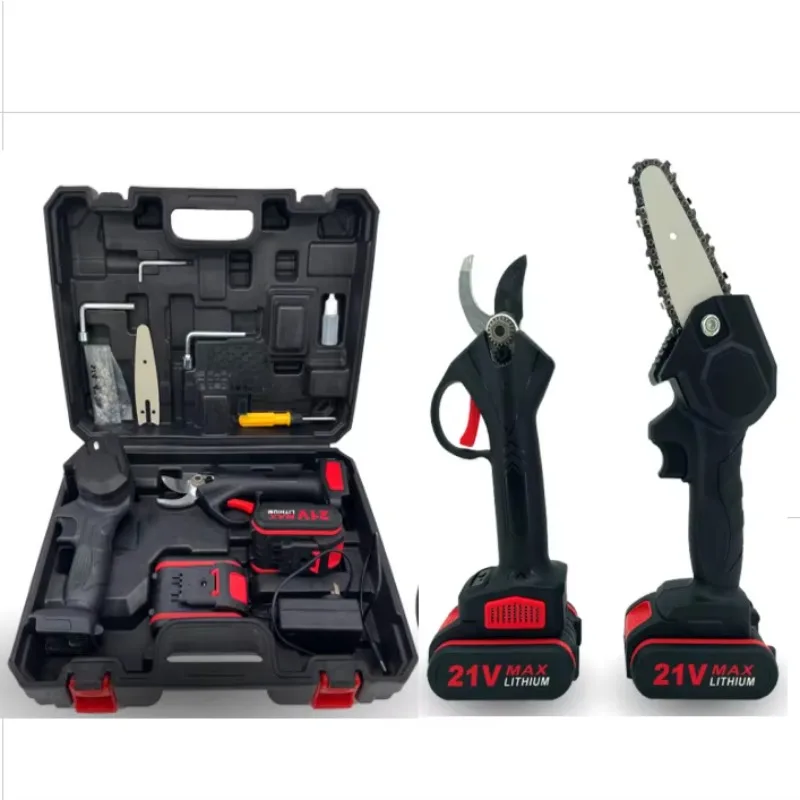 Brushed Cordless Electric Battery Pruner Bypass Garden Scissors Electric 4 Inch Chainsaws