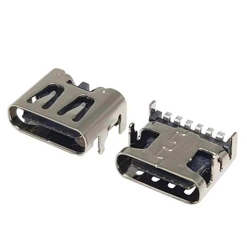 TYPE-C Female Seat USB-3.1 SMD 6P 6-Pin Four-Pin Board Front Plug HD Transmission Interface Fast Charging Connector (10Pcs)