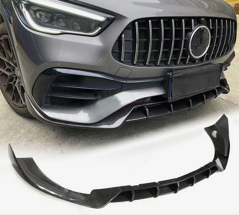 Real Carbon Fiber H247 Front Bumper Lip Splitter Spoiler For Mercedes Benz GLA GLA250 GLA35 AMG SUV 2020 UP