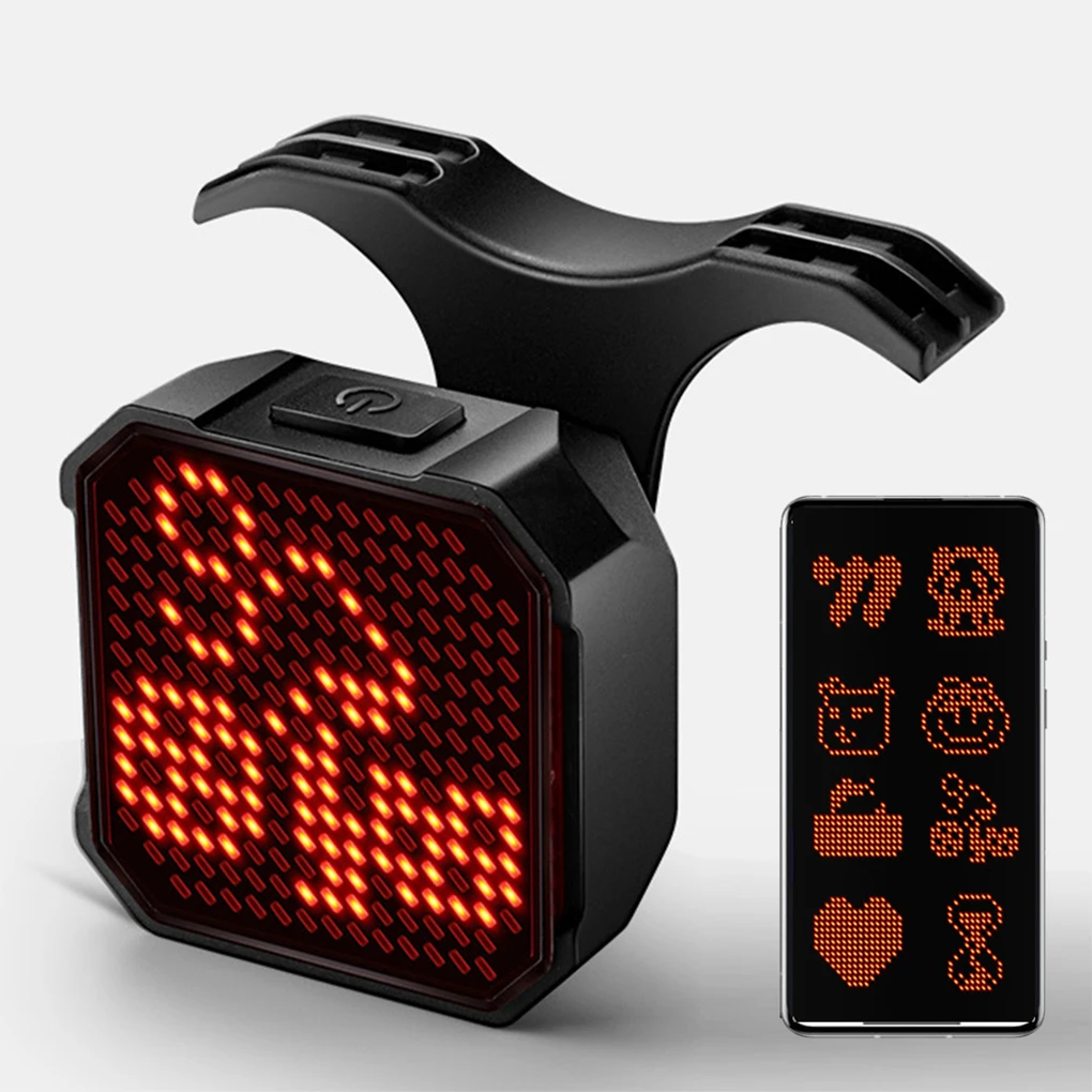 

DIY Pixel Animated Bike Tail Light Taillight Bicycle Safety Taillight With Brake Sensor Bright