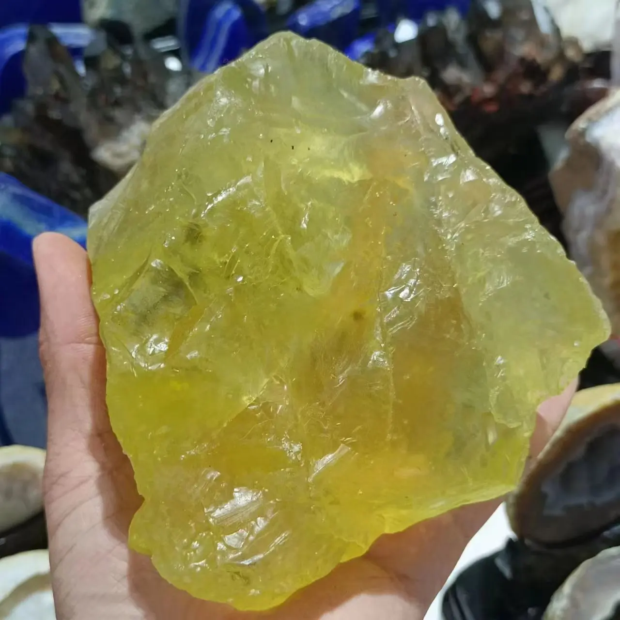 

Natural Yellow Crystal Rough Ore Quartz, Mineral Specimen Treatment, Home Office Degaussing, Decorative Energy Gem