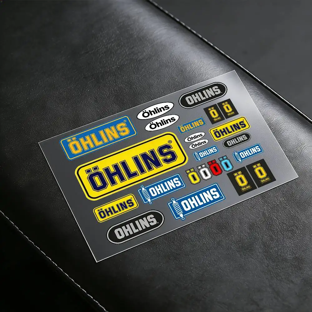 

Logo For OHLINS Motorcycle Reflective Stickers Waterproof Decals For Helmet Scooter Fuel Tank Toolbox Racing