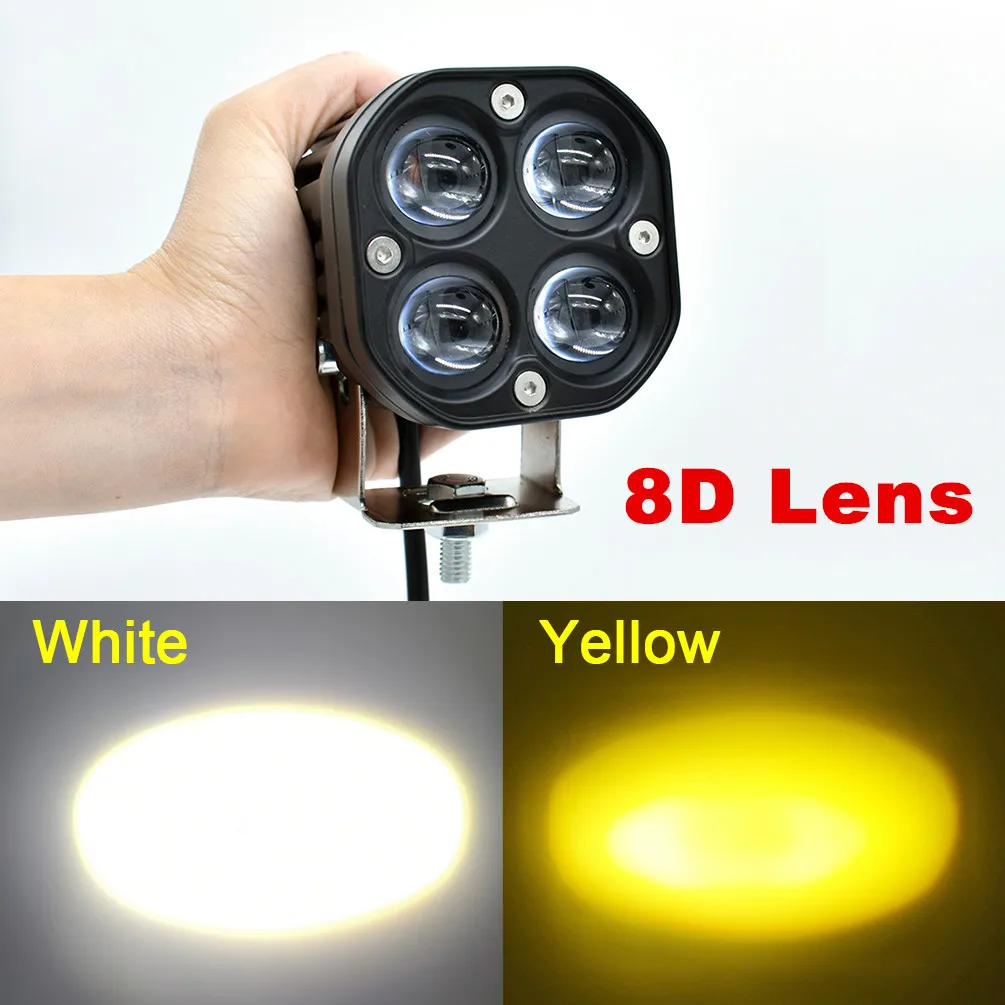 

3 Inch 8D LED Lens Work light 3inch Amber Fog Driving Lamp Spotlight For Car 4x4 offroad Truck Flush Mount Tractor Motorcycle