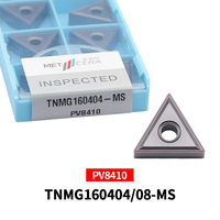 10pcs METCERA Original Carbide Inserts TNMG160404-MS TNMG160408-MS PV8410 Turning Blades for Stainless Steel CNC Cutting Tools