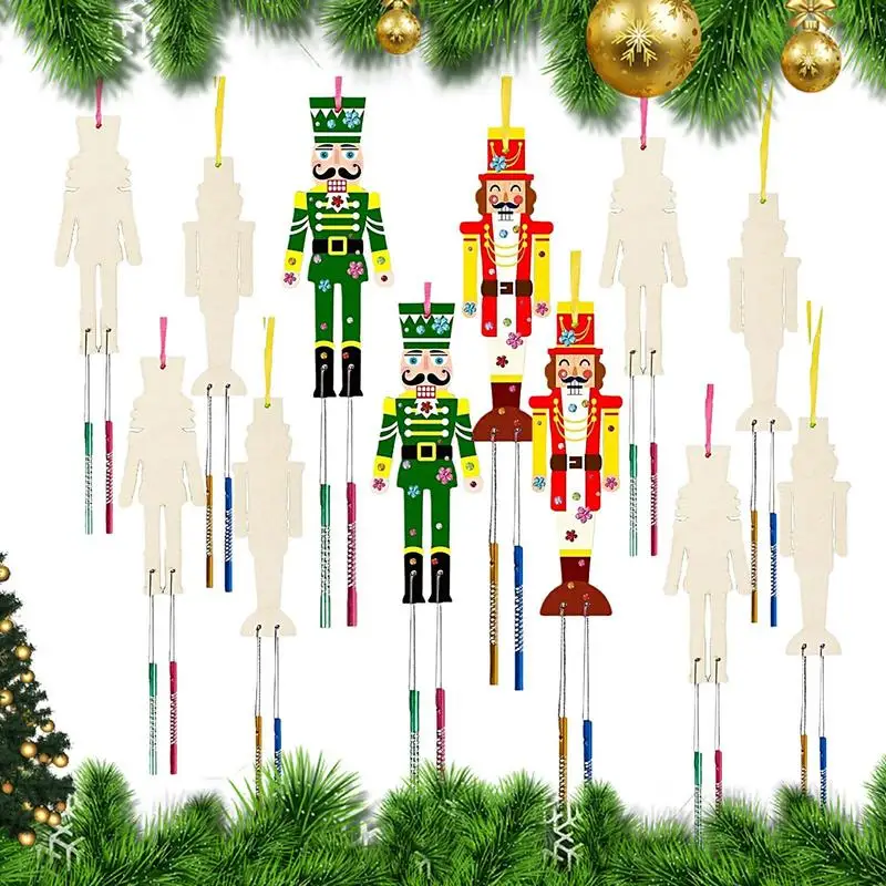 Handmade Wind Chime Kit Cute Nutcrackers Christmas Decorations Christmas Craft Kits Versatile Christmas Ornament Kits Christmas