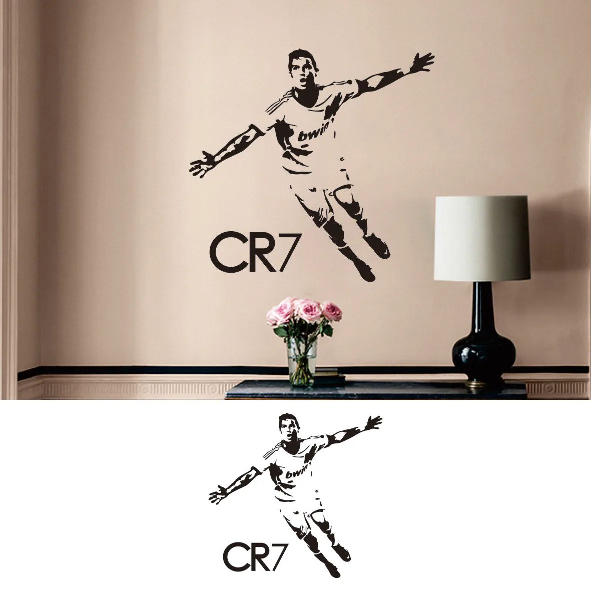 

Ronaldo Poster Wall Decal CR7 Sign Vinyl Sticker Gym Sport Soccer Player Fan Gift Wall Sticker for Home Room Decor Mural