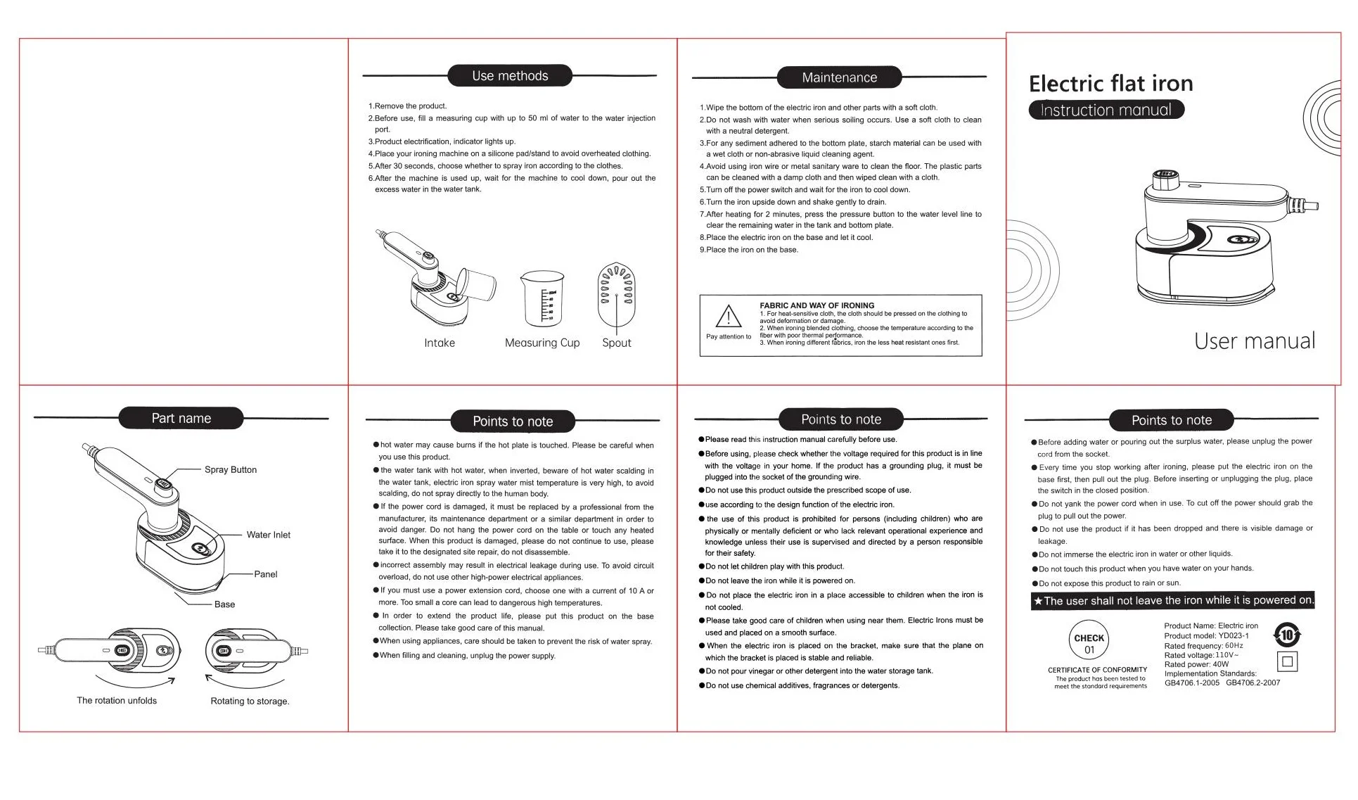 Folding Electric Iron Handheld Convenient Rotary Hanging Ironing Machine Home Mini Ironing Clothes