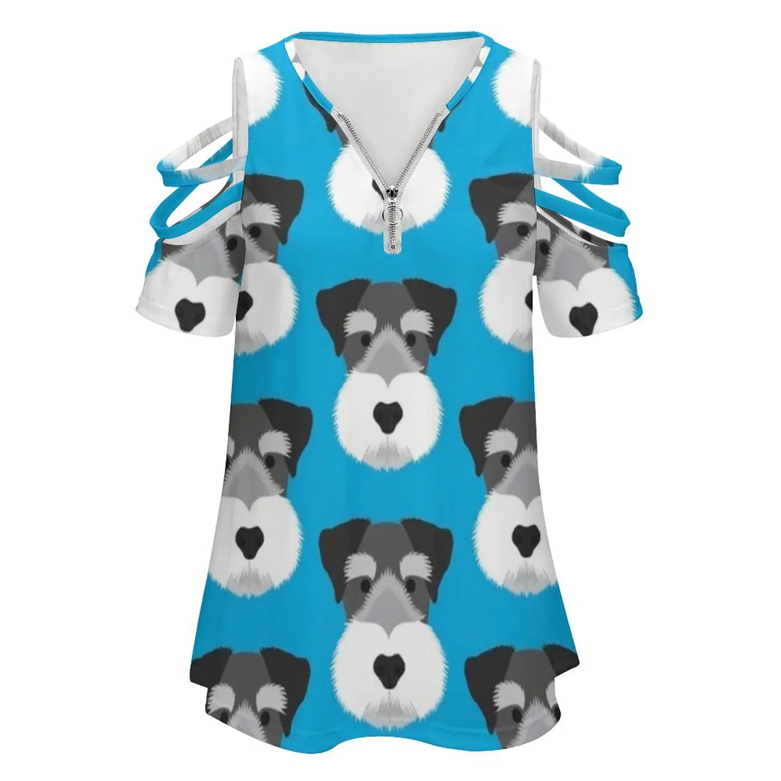 Miniature Schnauzer Woman's T-Shirt Spring And Summer Printed T Shirts Various styles T-shirts Miniature Schnauzer Terrier Dog