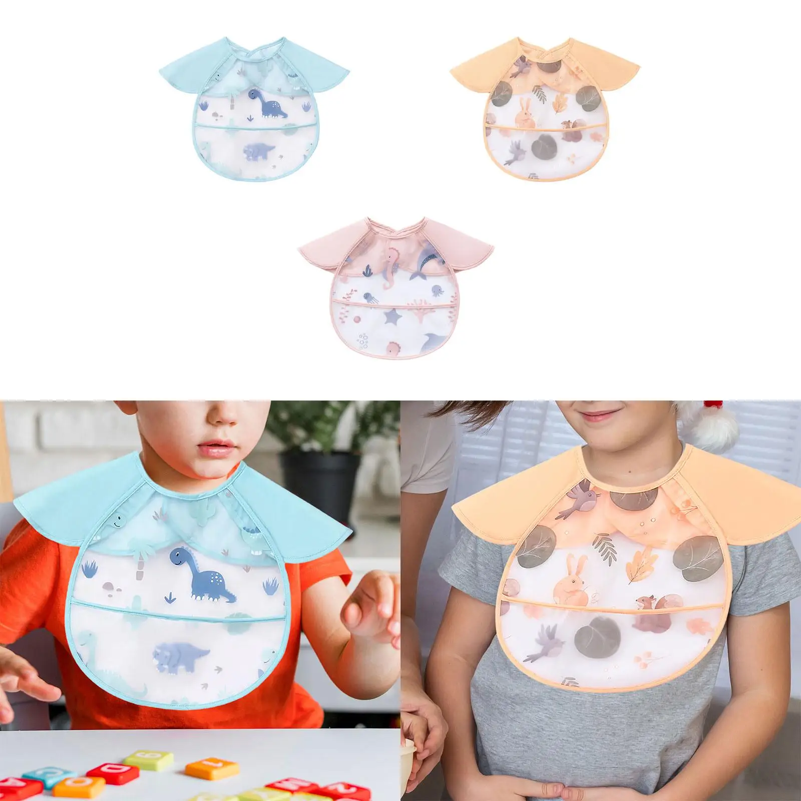 Baby Feeding Bib Baby Bib Lightweight Waterproof Infant Bib for 6-36 Months for