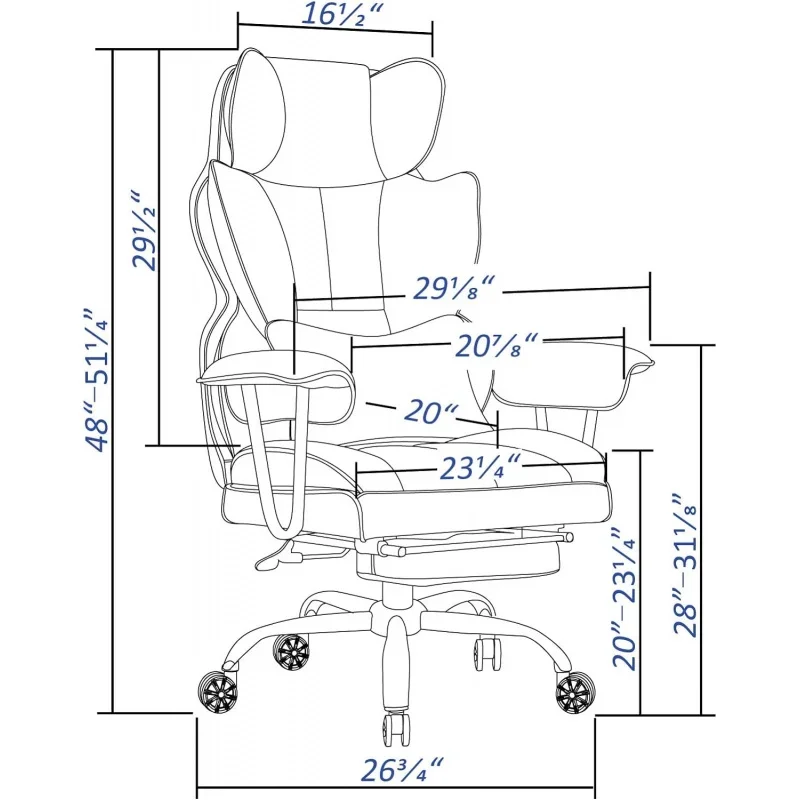 Executive Office Chair for Heavy People, High Back Computer  with Foot Rest, Height Adjustable Office ,Big and Tall