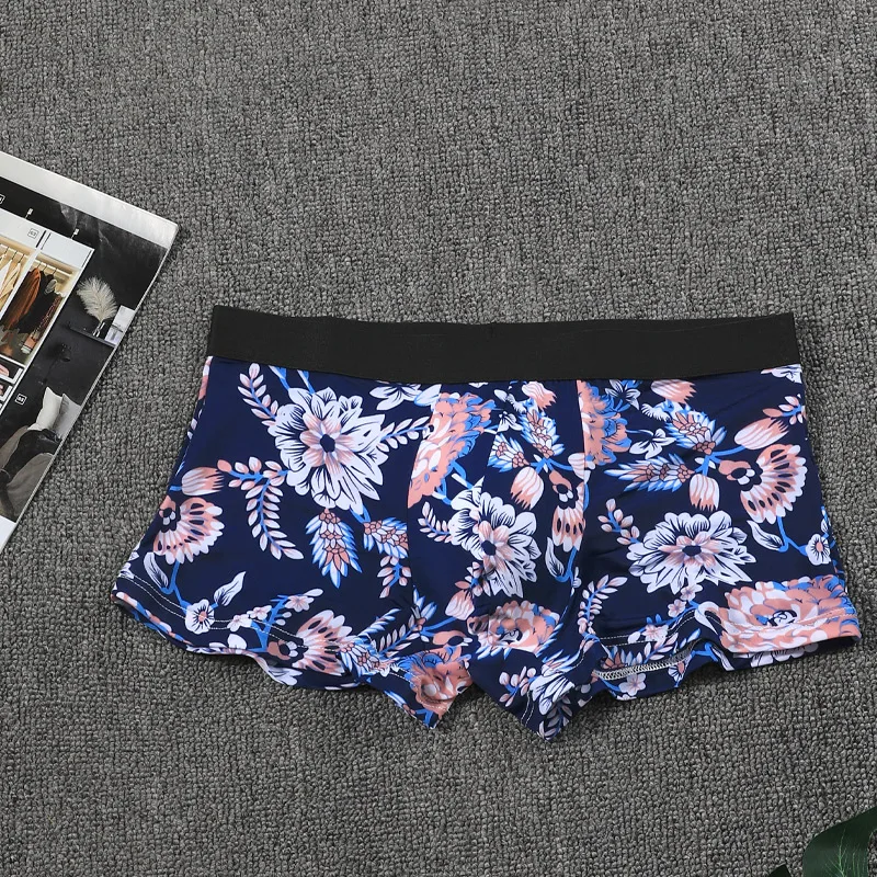 ملابس داخلية للرجال الملاكمين الرجال الحرير الجليد أسفل السراويل الملاكم السراويل الرجال مشروط ملف شخصية ساو الصيف رقيقة تنفس