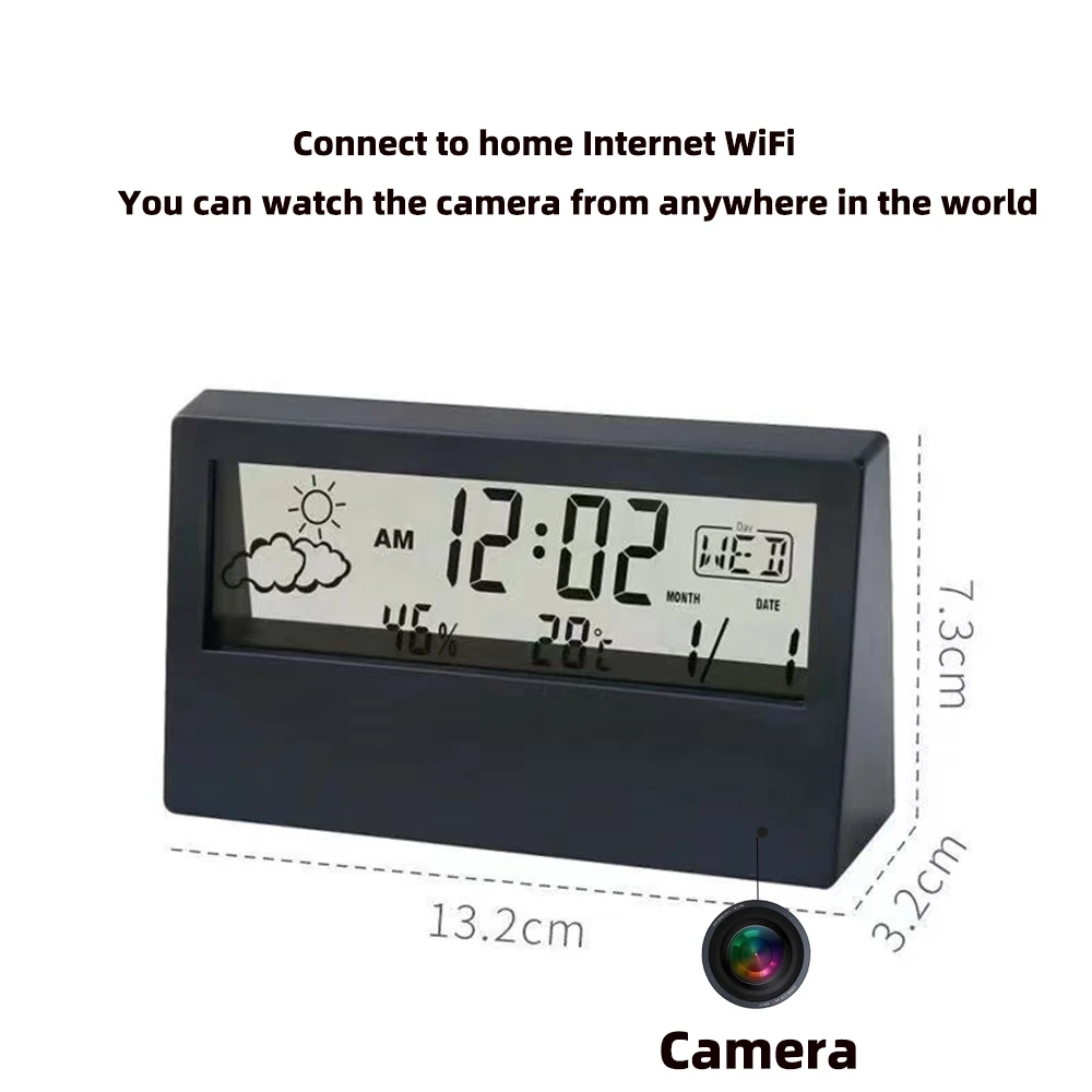 4K Mini WiFi Clock Wireless Camera, Supports Remote Viewing, Motion Detection, Loop Storage, Home Nanny Style 4KHD Camera view 6