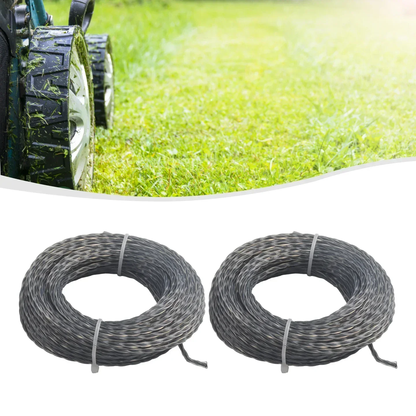 Imagem -02 - Conjuntos de Linha de Cortador de Grama 15 30m Núcleo Reforçado Nylon Linha de Aparador de Grama Carretel de Linha de Substituição Cortador de Grama Ferramentas de Jardim 2