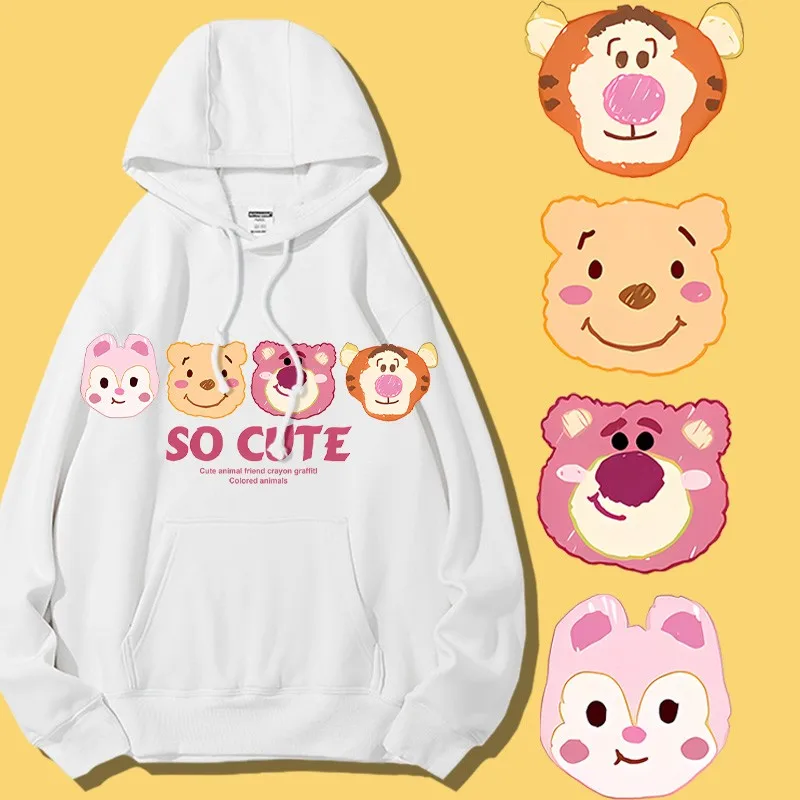 

Lotso Strawberry Bear Hoodie Female Disney Tigger Anime Co-branded Clothing Fall Coat