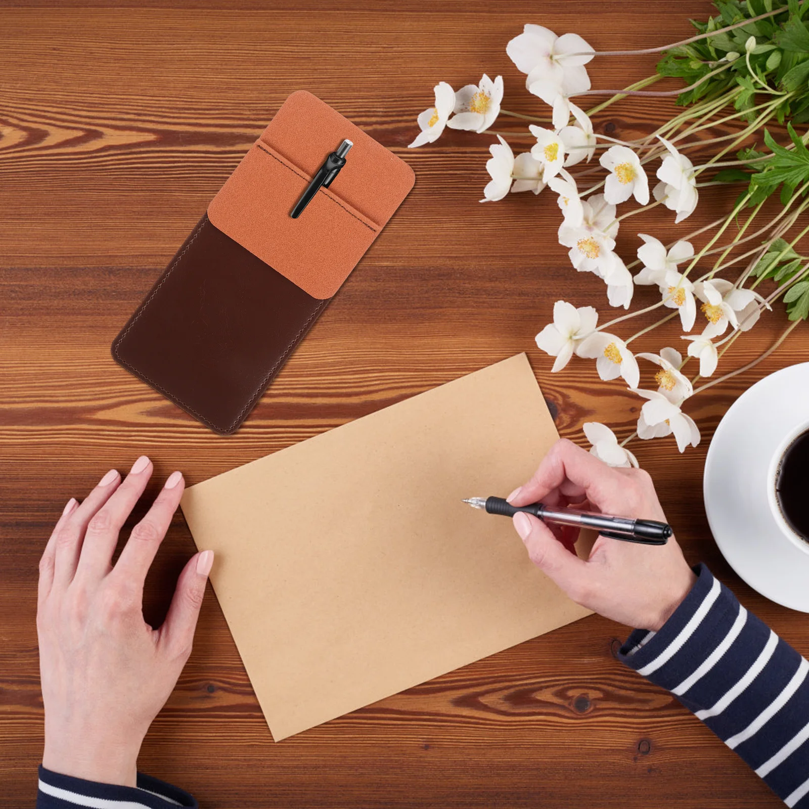 

Premium Pen Case for Men Large Capacity Pocket Protector Stylish Pencil Bag Organizing Cover for Office School Daily Use