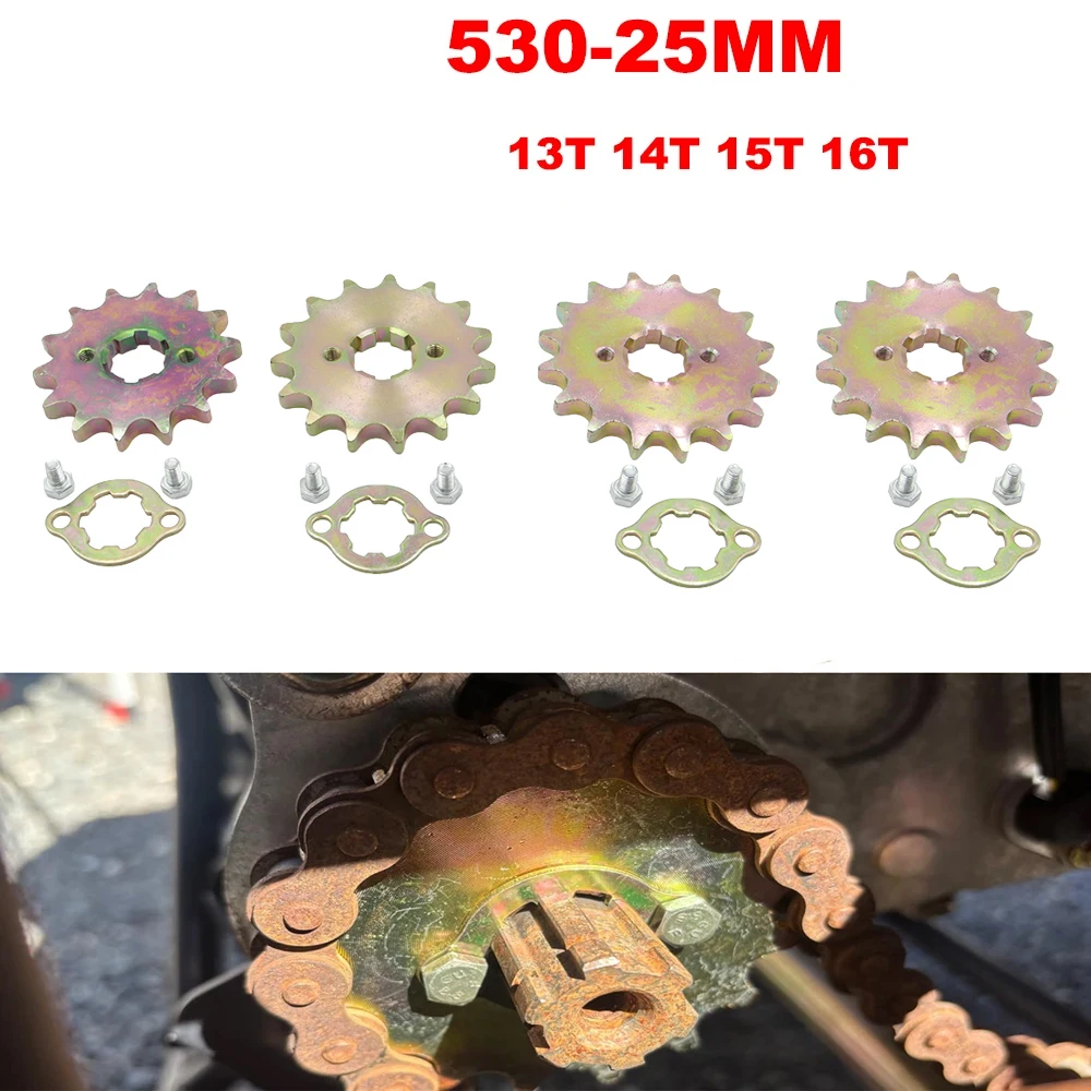

ATV GY6 Kart 530-25mm 13T 14T 15T 16T Gearbox Transport Pinion Sprocket Suitable for 530 Chain GY6 250cc 150CC 200CC Motorcycle
