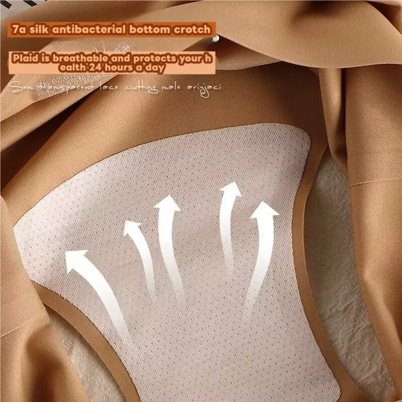 Calcinha fina ultral sem costura para mulheres, cuecas elásticas altas, roupa interior respirável, íntimas confortáveis, lingerie macia, 7a, 3 peças por conjunto