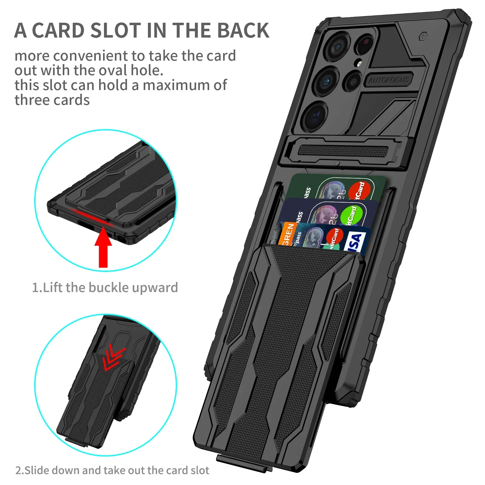 Case For Samsung S24 S23 S22 S21 Note 20 FE Ultra Plus Wallet Credit Card Holder Stand Kickstand Slim Rugged Shockproof Cover