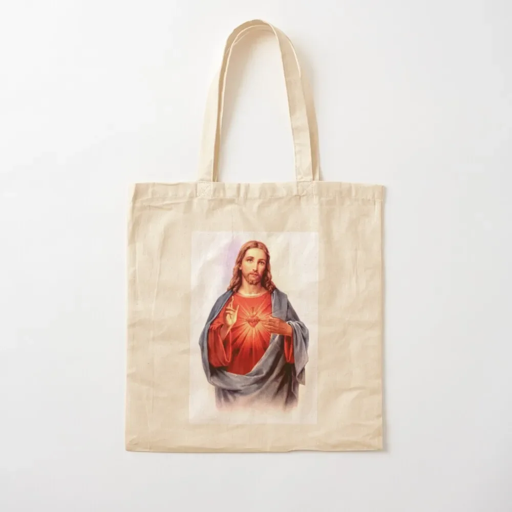 

Sacred Heart of Jesus Tote Bag women bag canvas tote personalized tote Reusable