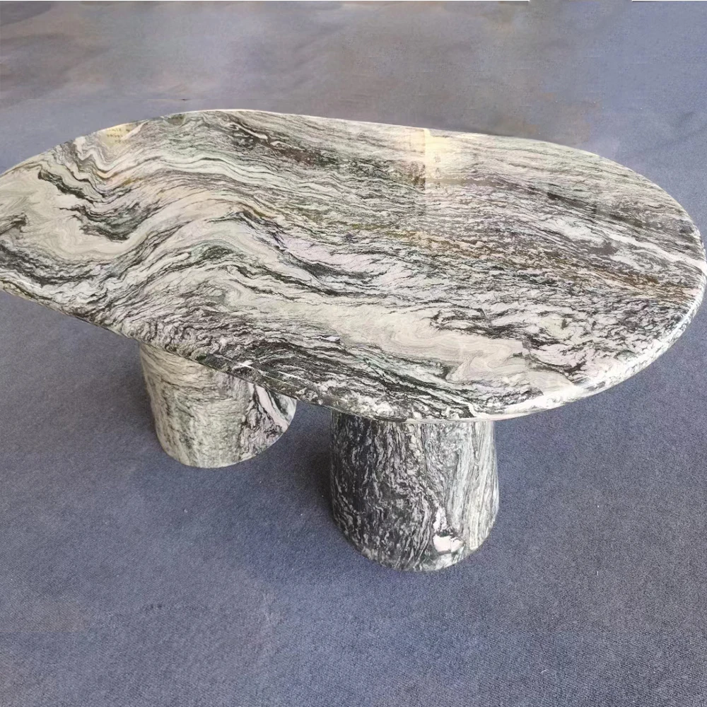 Modern Dining Room Italian Design Oval Stone Table Top Marble Travertine Dining Table