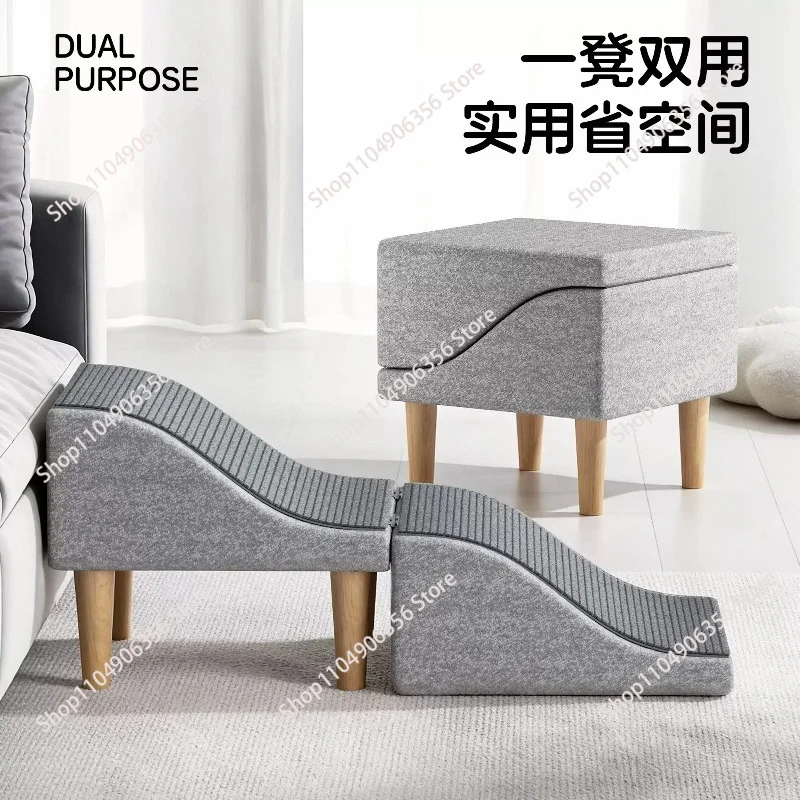 Foldable Dog Ramp Stairs Pet Slope Ladder for Small Dogs to Get on Bed Couch Non-slip Pet Climbing Steps