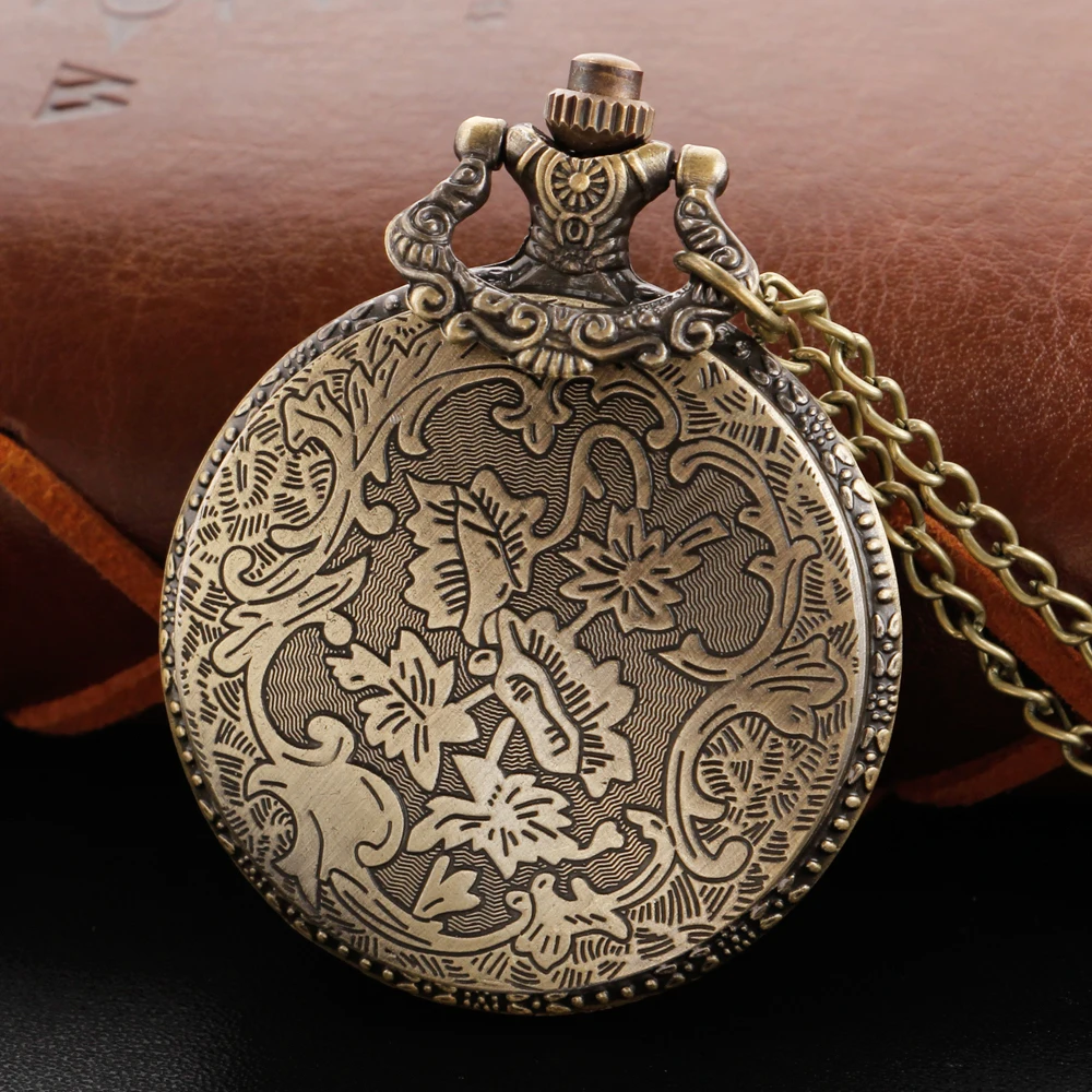 Vintage Fishing Theme Pocket Watch Necklace Steampunk Digital Pendant Chain Clock Fashion Sculpture Women's Men's Gift Cf1225