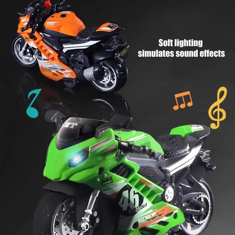 Sound And Light Motorcycle Sound Light Toy Set Model Kit Friendly Motorcycle With Pullback Motor For Boys Girls Kids Adults