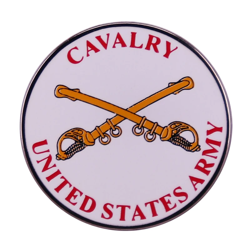 US Army Cavalry Branch Logo Badge Enamel Pin Military Brooch Buttons
