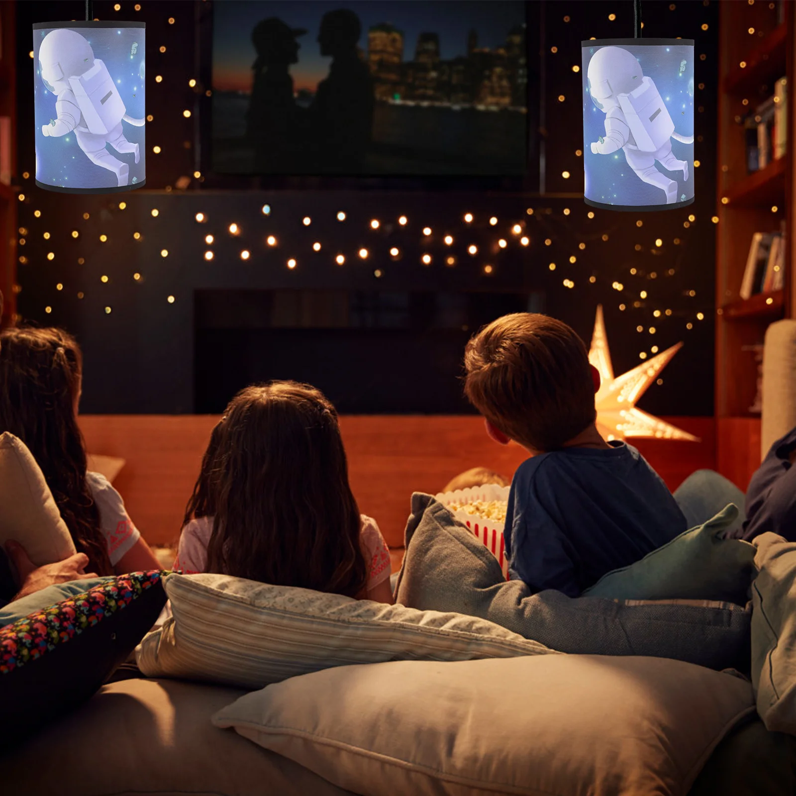 

Fabric Space Lamp Shade for Children's Bedroom Table Lamp Cover with Charming Design Exquisite Craftsmanship Fits Most Lights