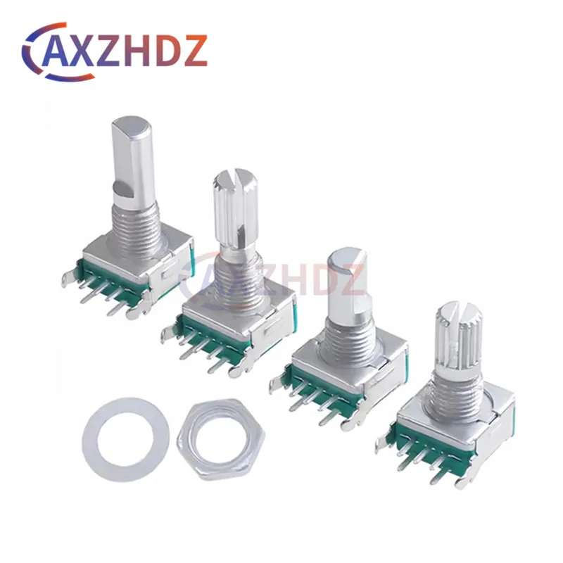 5PCS Right Angle EC11 360 Degree Rotary Encoder with Switch Audio Digital Potentiometer 15MM 20MM 5PIN Push Button Coding Knob