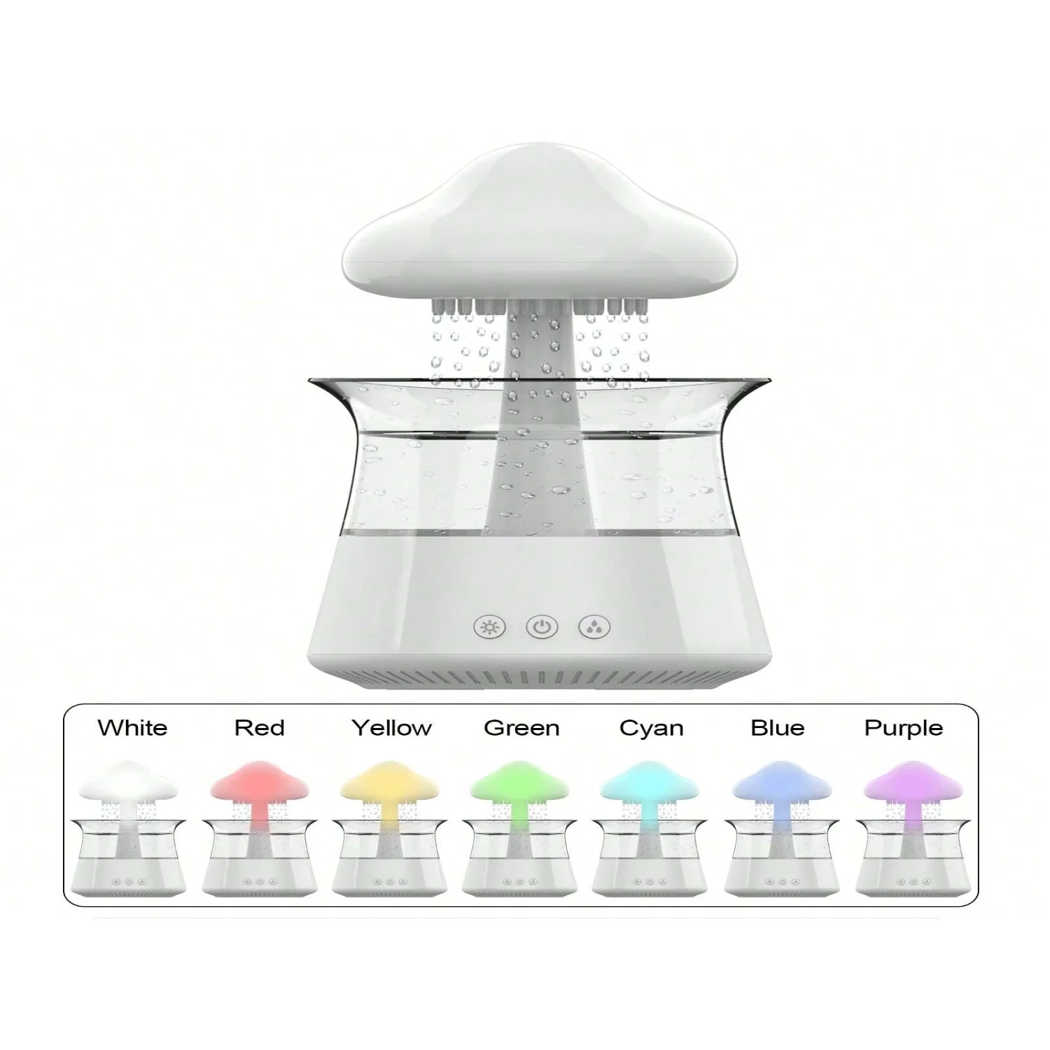 300ml White Noise Aromatherapy Diffusers USB Cloud Humidifiers 7 Colors LED Night Lights With Timer&Auto Shut-Off-It For  Room O